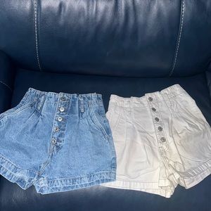 high waisted jean short set of 2 size 00